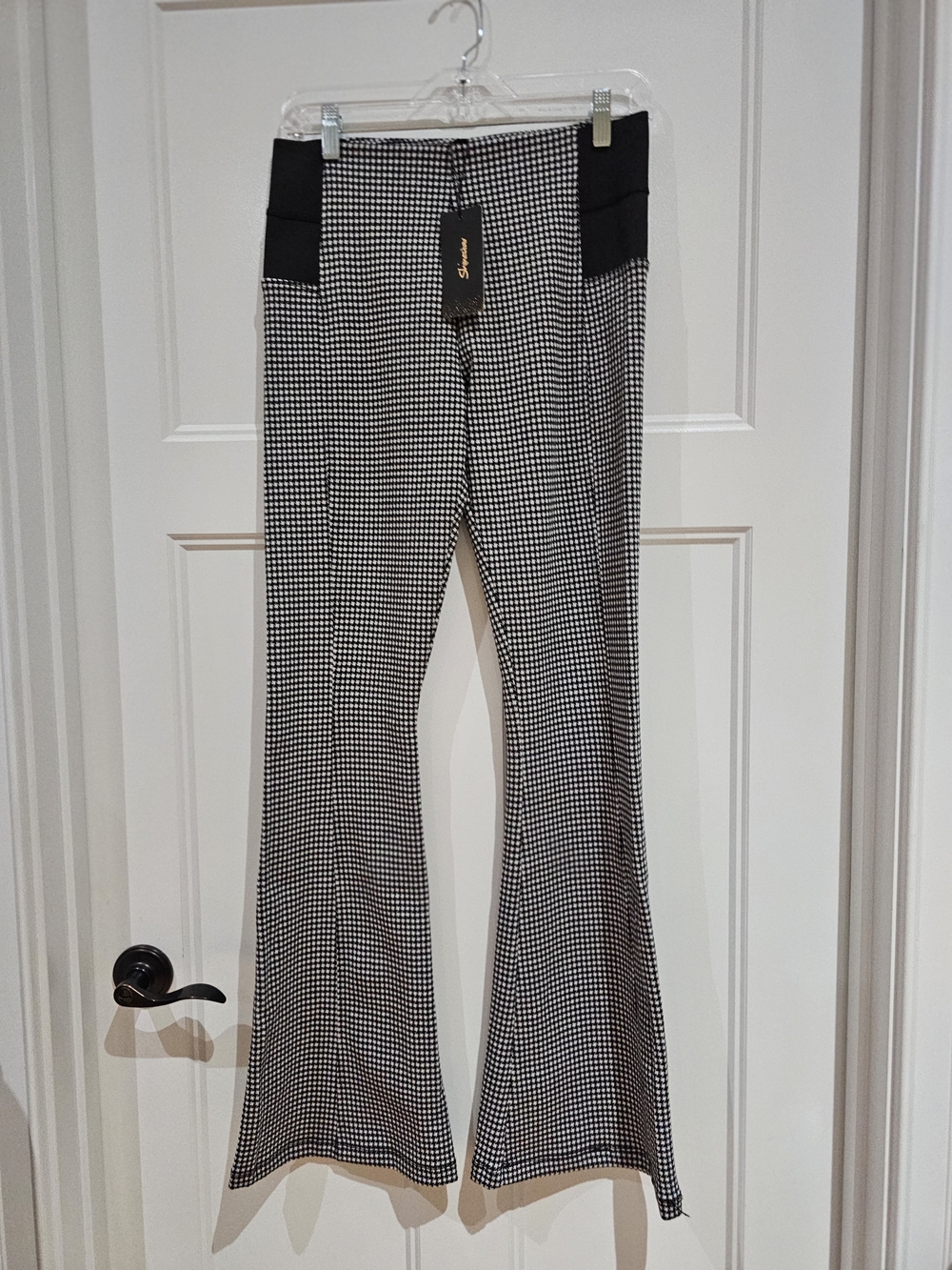 Black & White Houndstooth Flare Pants, NWT